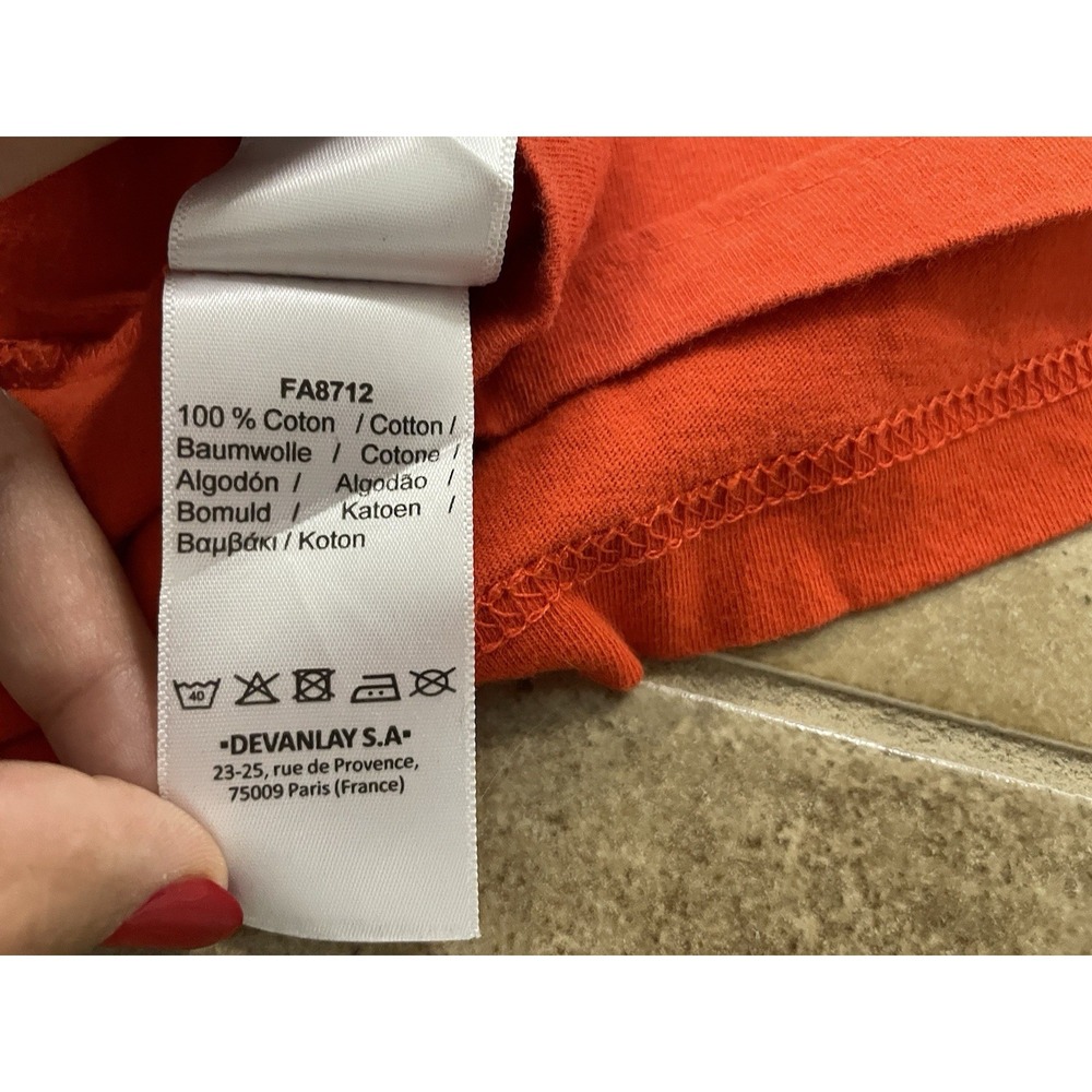 Lacoste Shirt Men's Sz 6 XL Orange Graphic T-Shirt Regular Fit Short Sleeve - Picture 7 of 7